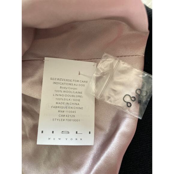 IISLI New York Womens Black Wool Silk Long Tunic Vest Sleeveless Cardigan Sz S - Picture 7 of 11